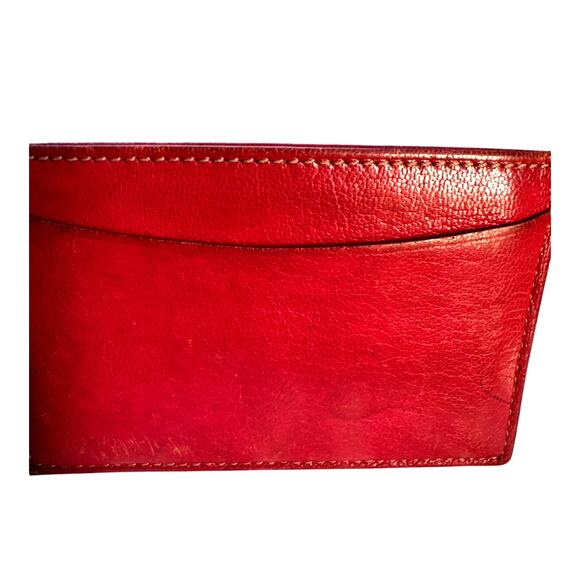 🍒 CARTIER Red Card Holder - Simple Elegant Unisex - Picture 1 of 6